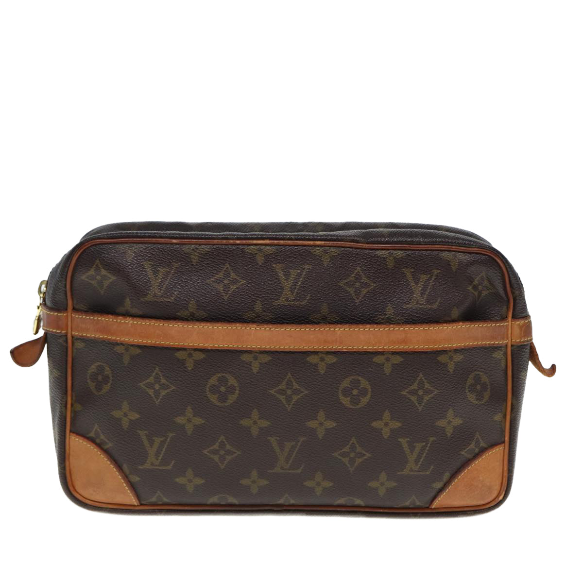 Louis Vuitton Compiegne 28 Brown Canvas Clutch Bag