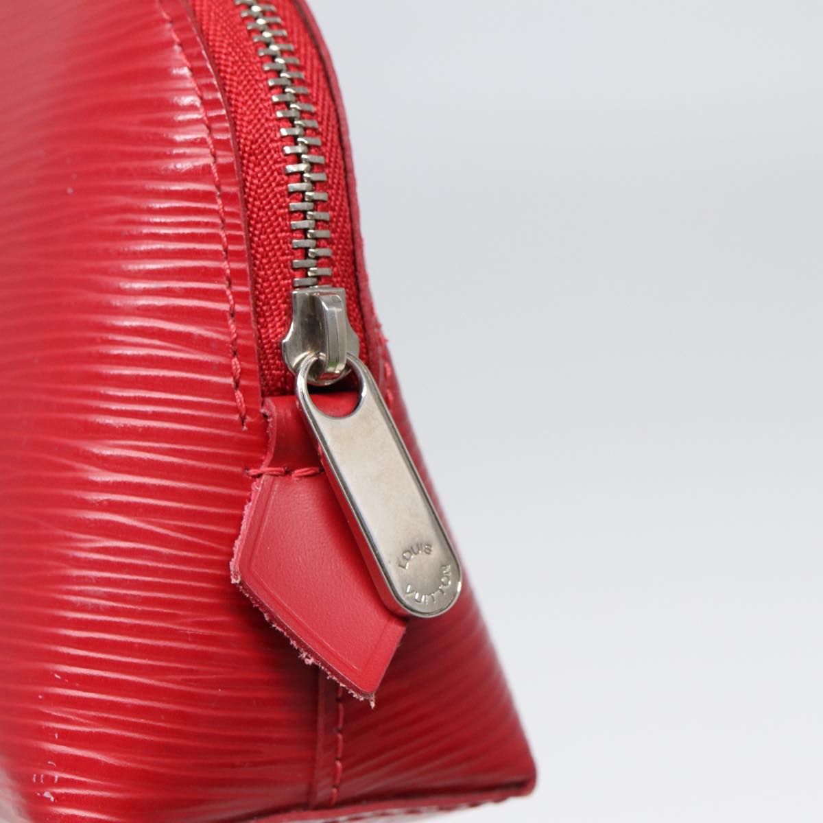Louis Vuitton Cosmetic Pouch Red Leather Clutch Bag