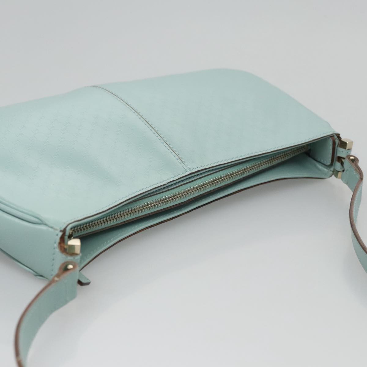 Gucci Micro Small Gg Canvas Blue Leather Shoulder Bag