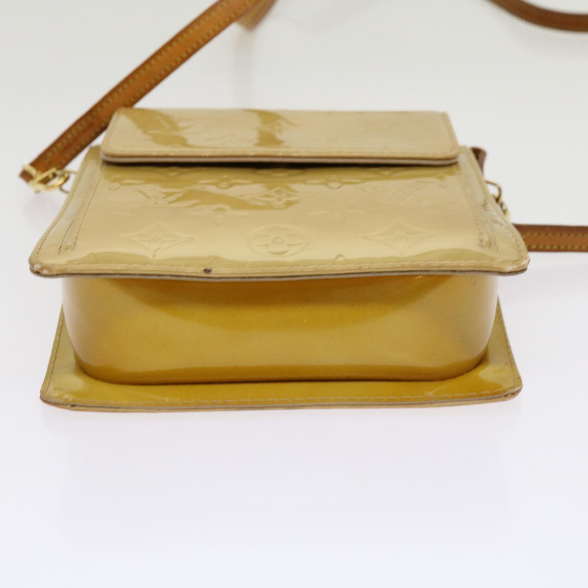 Louis Vuitton Mott Beige Patent Leather Clutch Bag