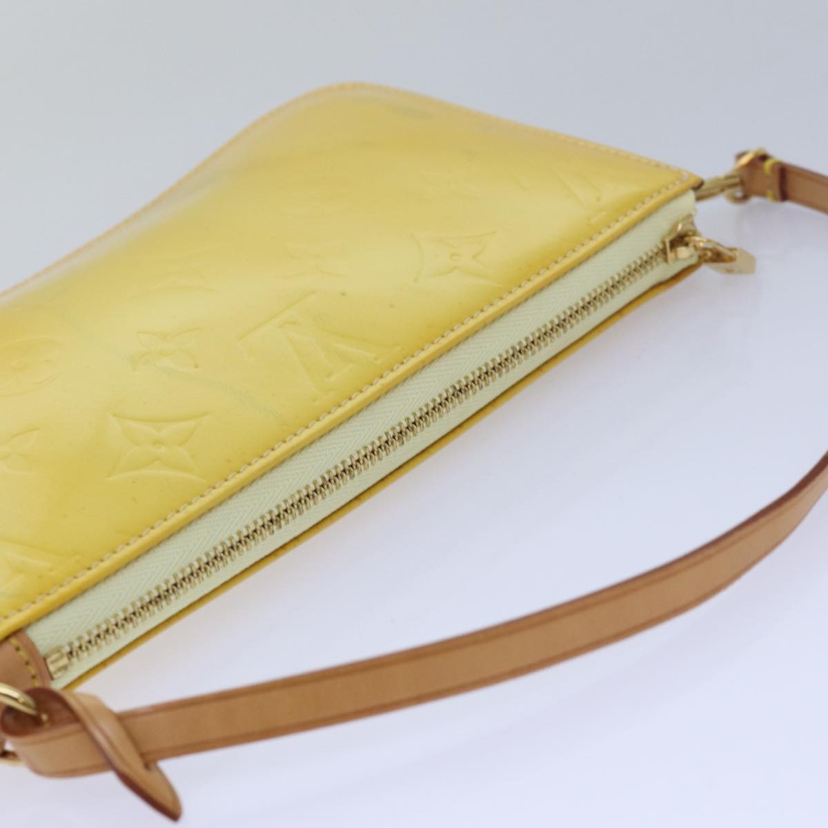 Louis Vuitton Lexington Yellow Patent Leather Clutch Bag