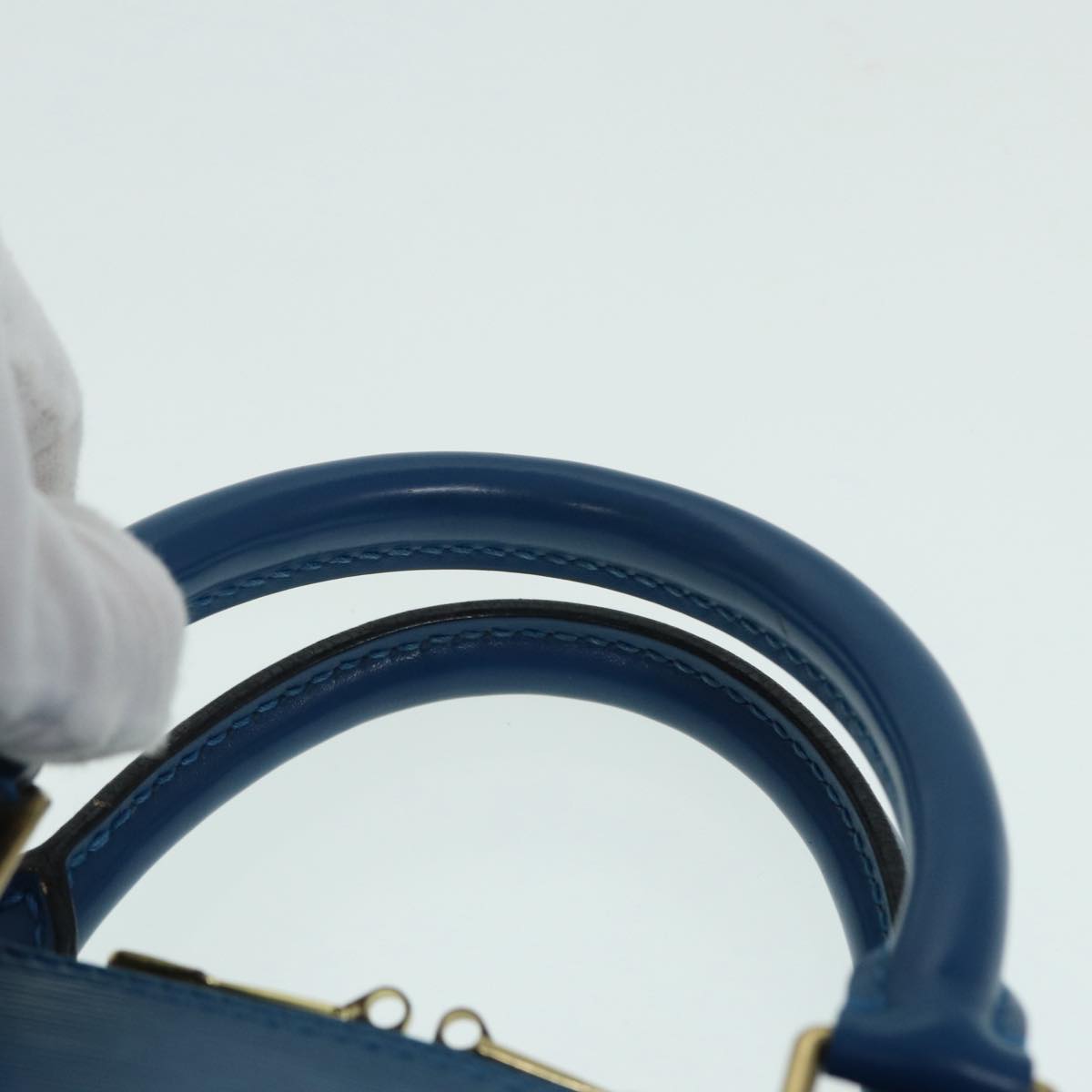 Louis Vuitton Alma Blue Leather Handbag