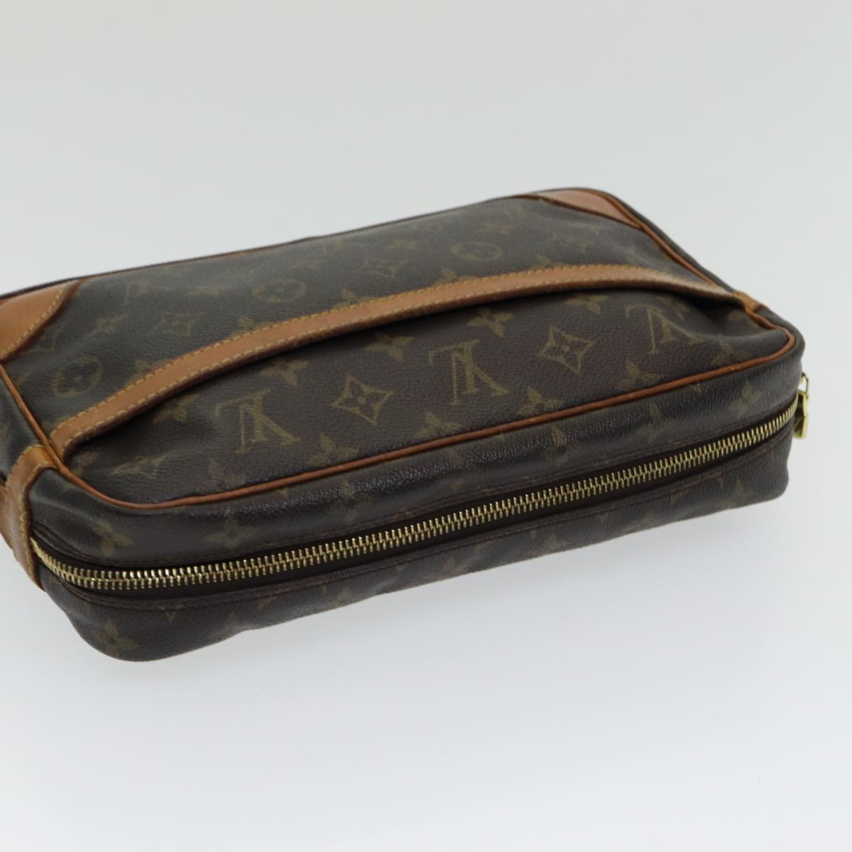 Louis Vuitton Compiegne 28 Brown Canvas Clutch Bag