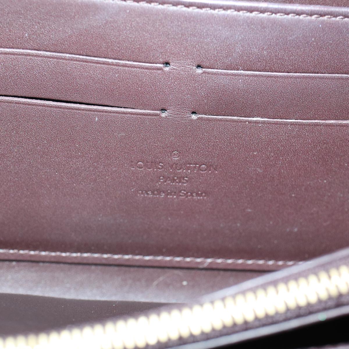 Louis Vuitton Portefeuille Zippy Burgundy Patent Leather Wallet