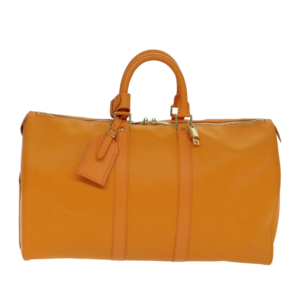 Louis Vuitton Keepall Orange Leather Travel Bag