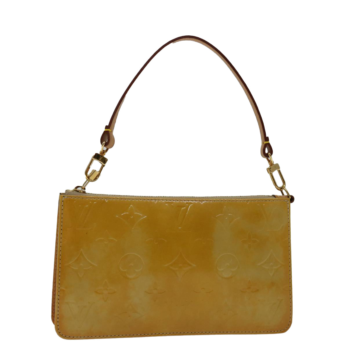 Louis Vuitton Lexington Beige Patent Leather Clutch Bag