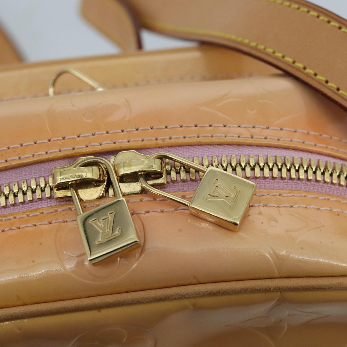 Louis Vuitton Wooster Camel Patent Leather Shoulder Bag