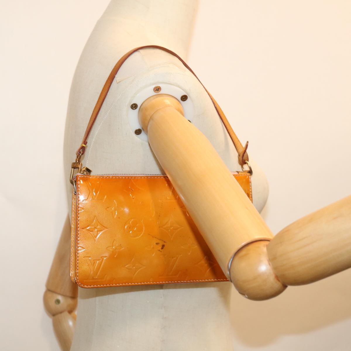 Louis Vuitton Pochette Brown Patent Leather Handbag