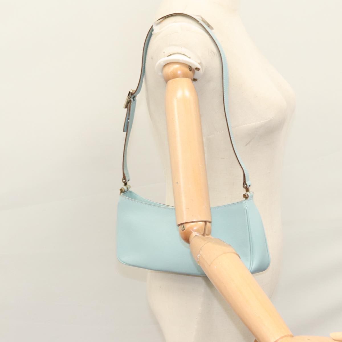 Gucci Micro Small Gg Canvas Blue Leather Shoulder Bag