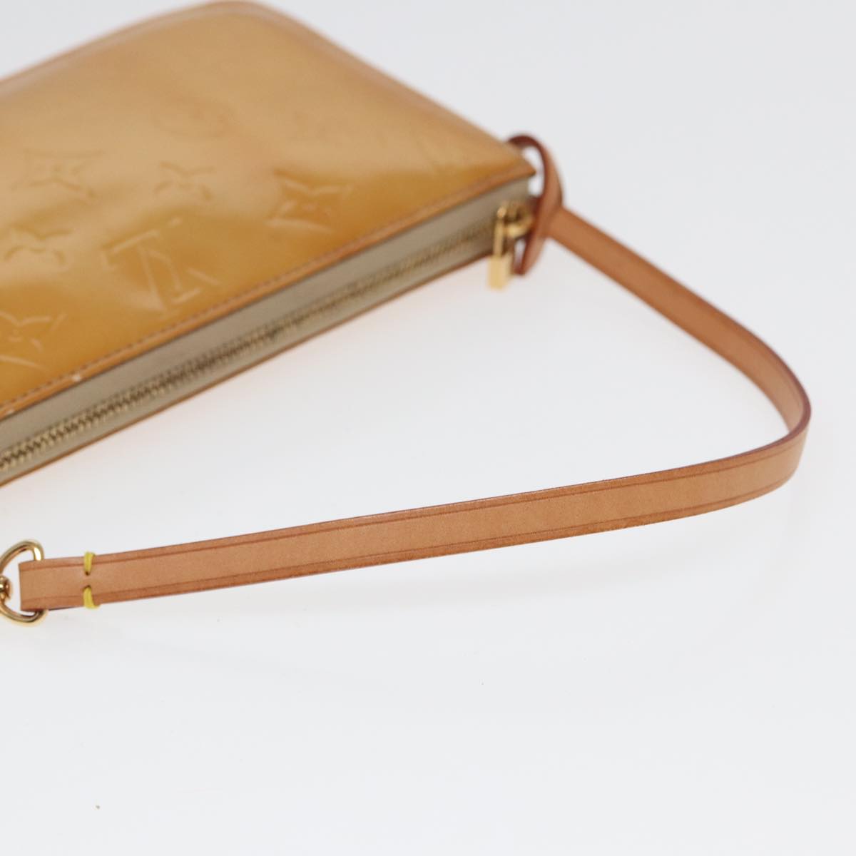 Louis Vuitton Lexington Beige Patent Leather Clutch Bag