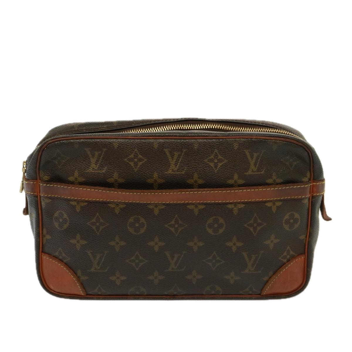 Louis Vuitton Compiegne 28 Brown Canvas Clutch Bag