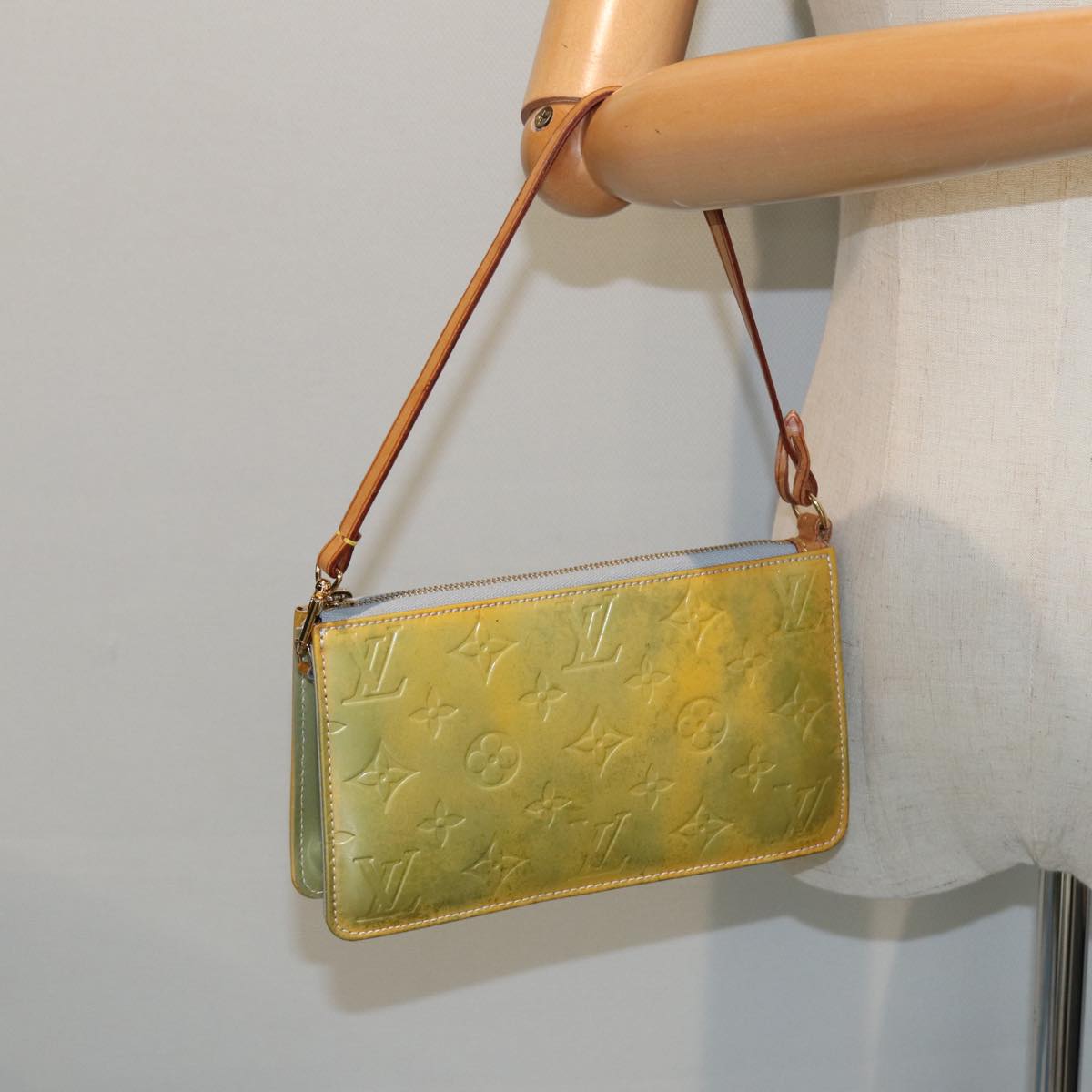 Louis Vuitton Lexington Yellow Patent Leather Clutch Bag
