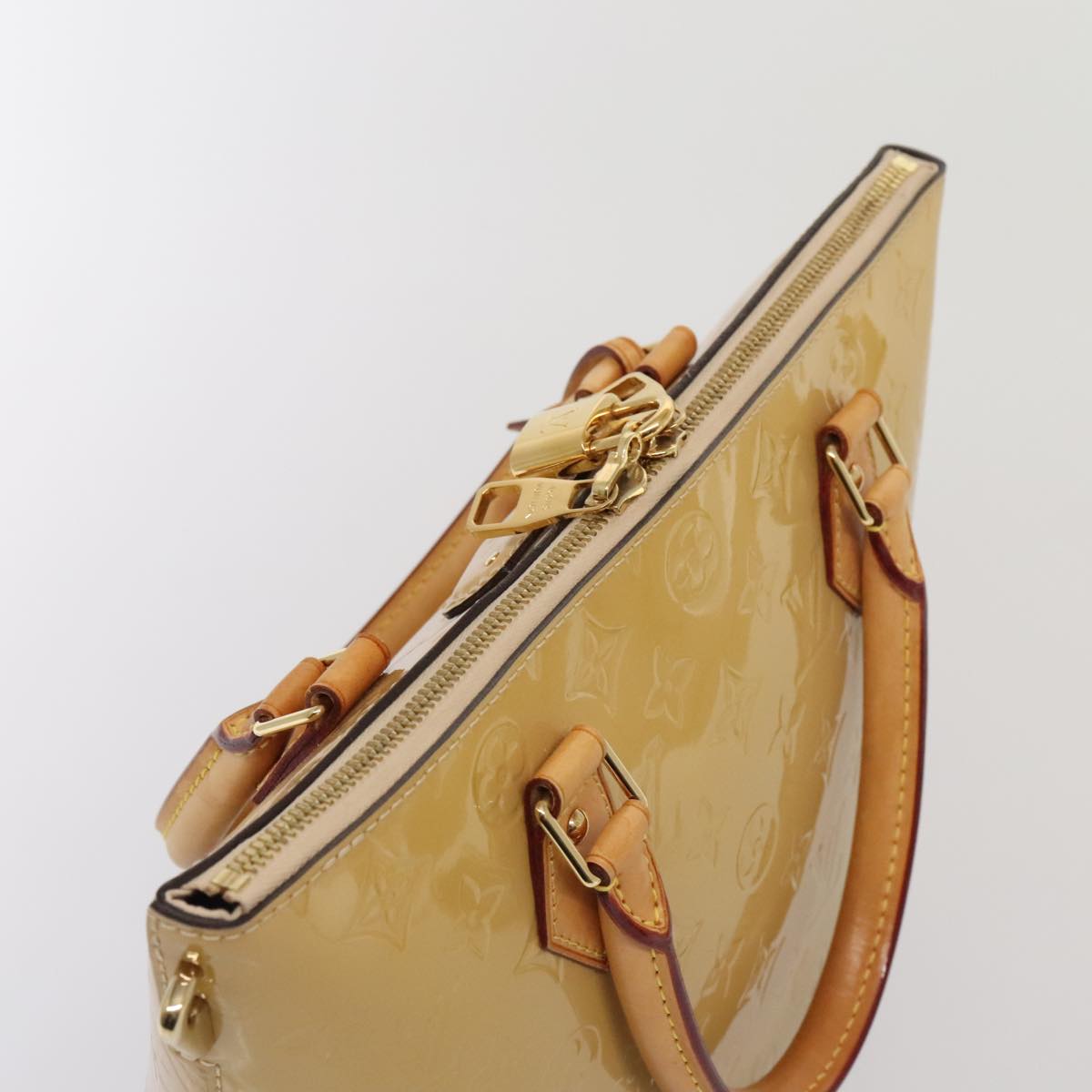 Louis Vuitton Montebello Camel Patent Leather Handbag
