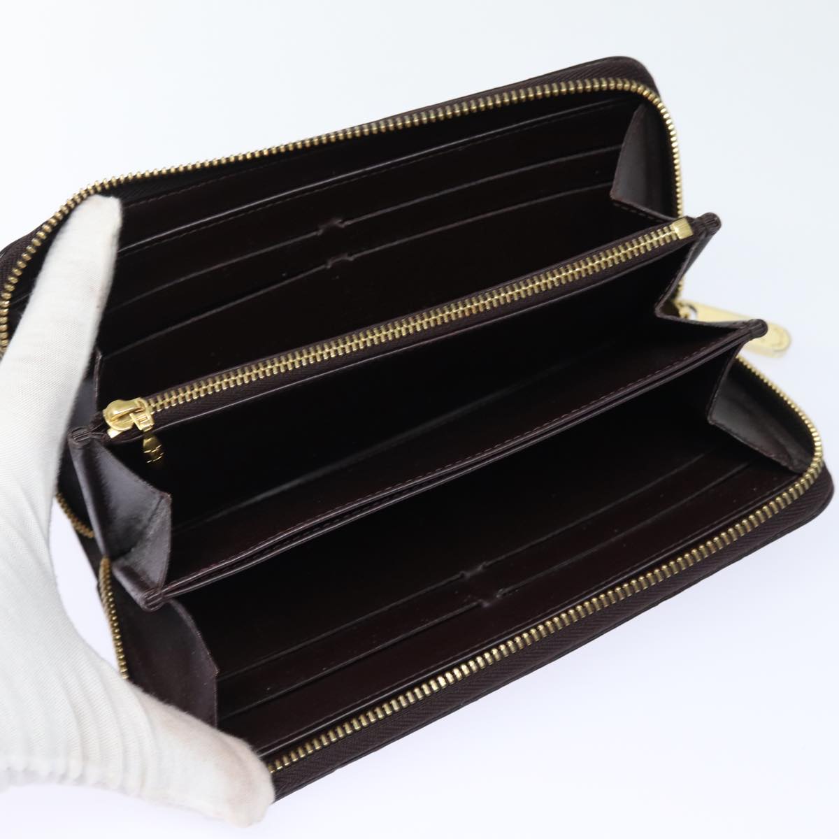 Louis Vuitton Zippy Wallet Brown Patent Leather Wallet