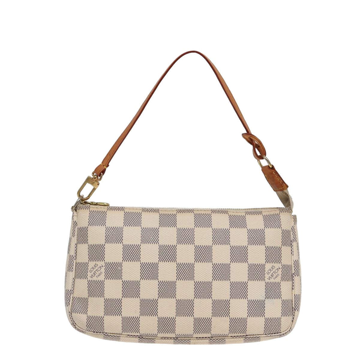 Louis Vuitton Pochette Accessoires White Canvas Clutch Bag