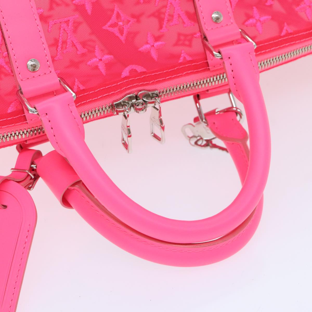 Louis Vuitton Keepall Bandouliere 50 Pink Canvas Travel Bag