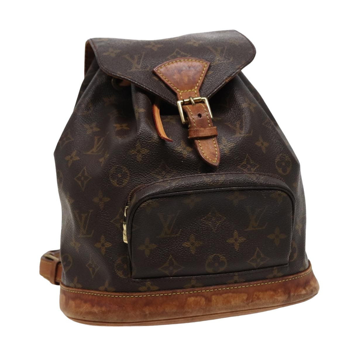Louis Vuitton Montsouris Mm Brown Canvas Backpack Bag