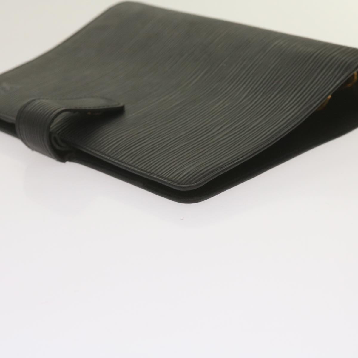 Louis Vuitton Agenda Mm Black Leather Wallet