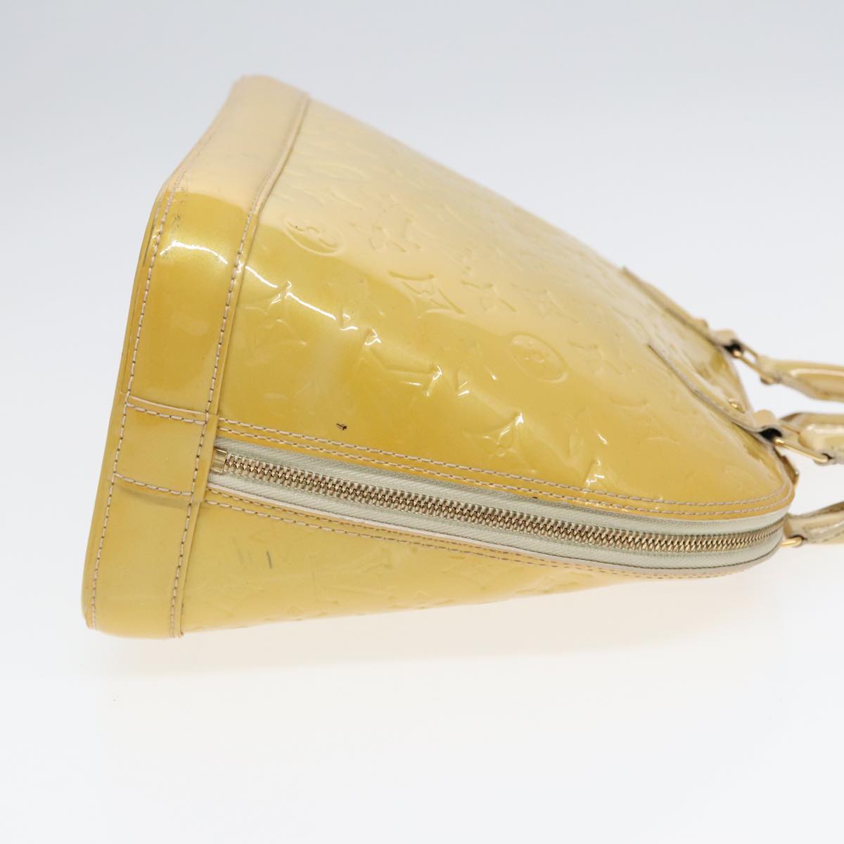 Louis Vuitton Alma Yellow Patent Leather Handbag