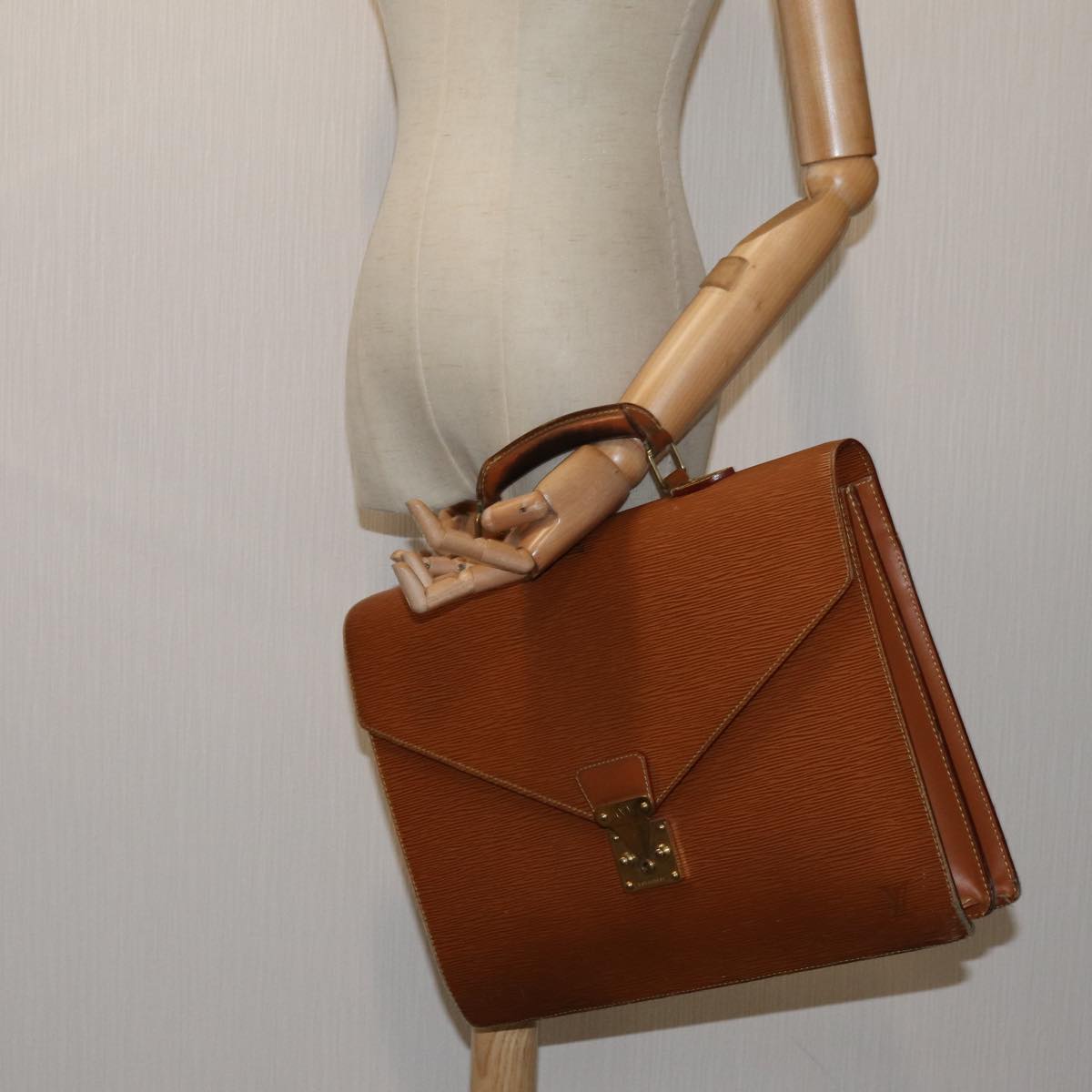 Louis Vuitton Serviette Brown Leather Briefcase Bag