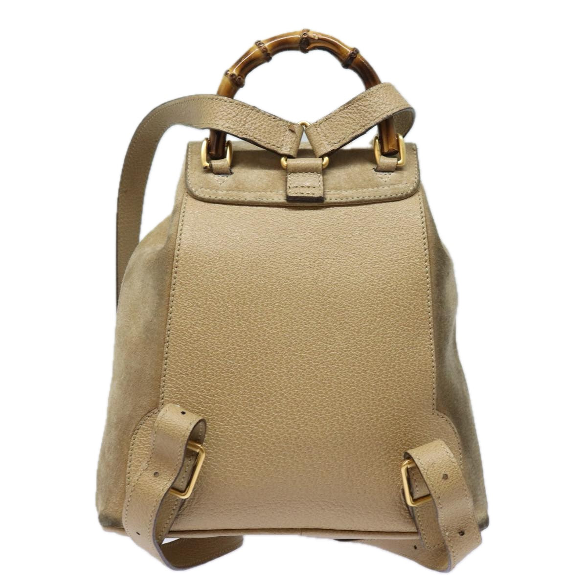 Gucci Bamboo Beige Suede Backpack Bag