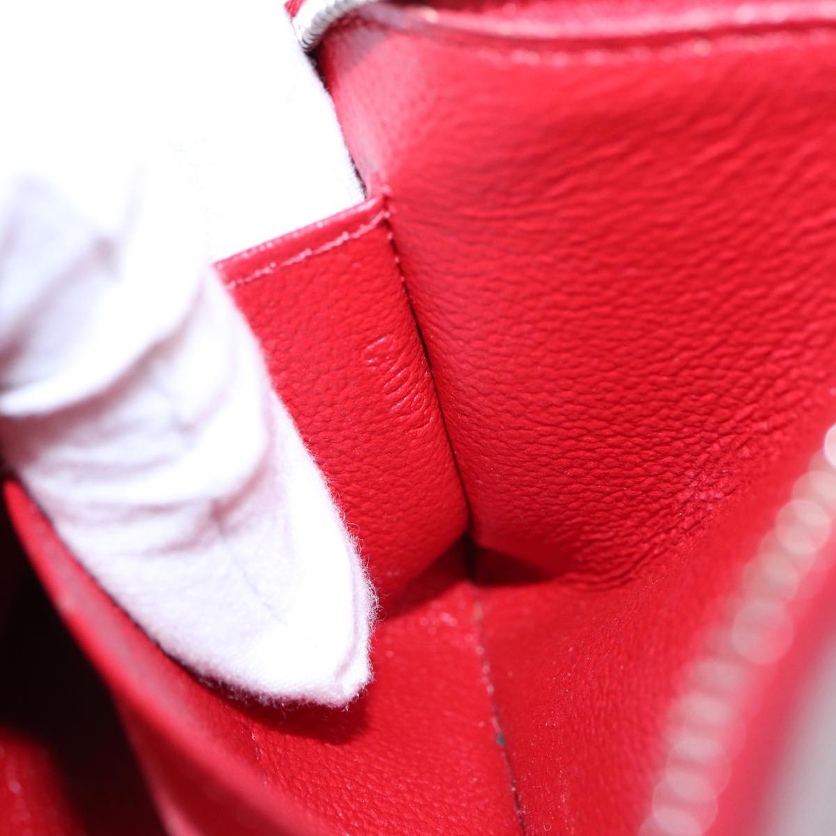 Louis Vuitton Cosmetic Pouch Red Leather Clutch Bag