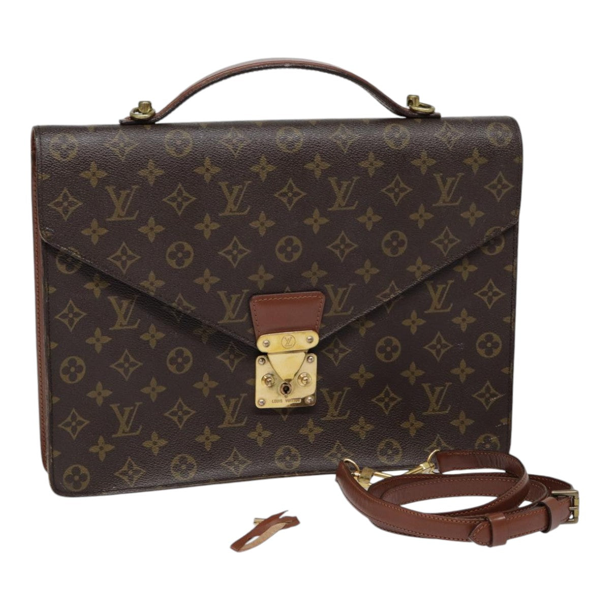 Louis Vuitton Document Case Brown Canvas Briefcase Bag