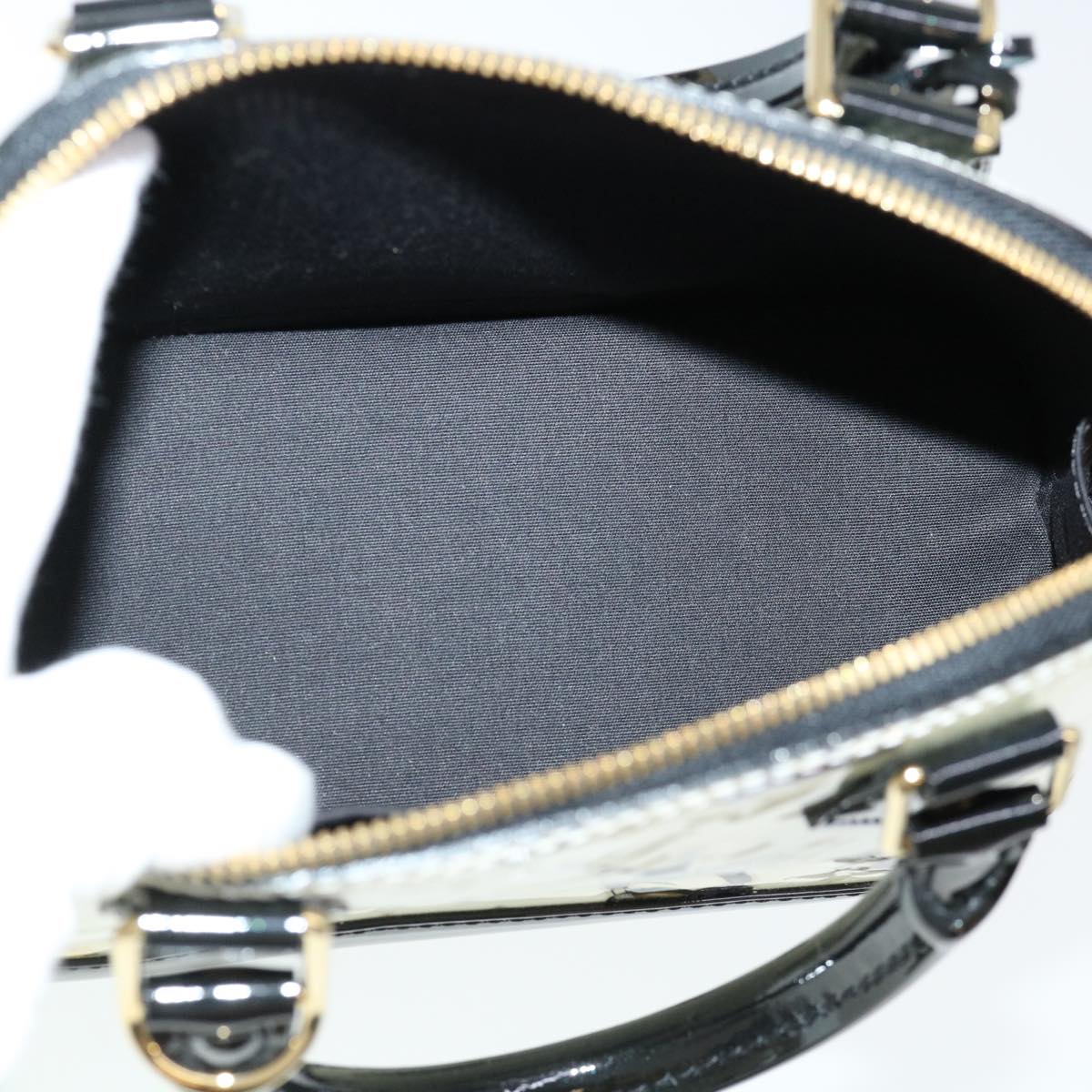 Louis Vuitton Alma White Patent Leather Handbag