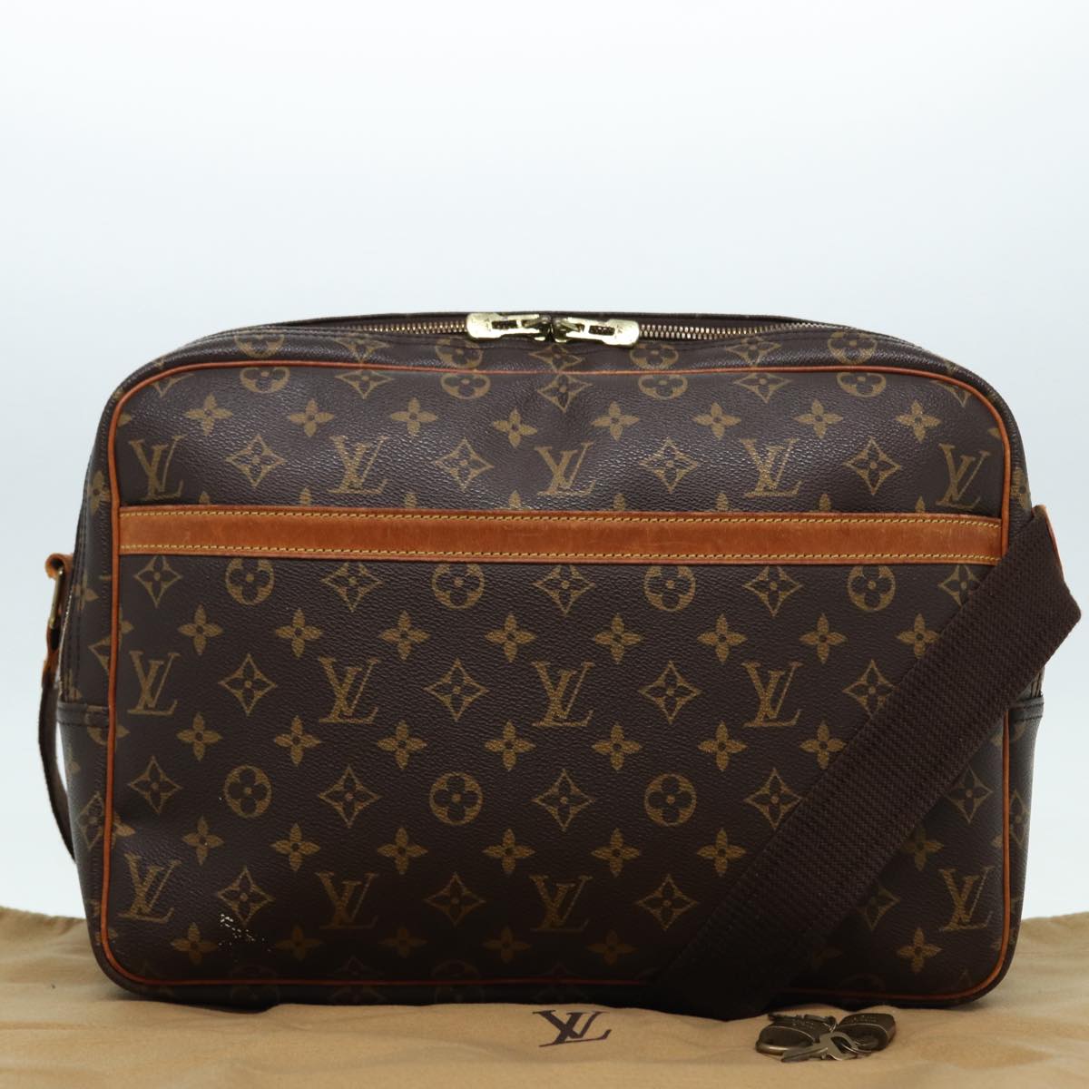 Louis Vuitton Reporter Brown Canvas Shoulder Bag