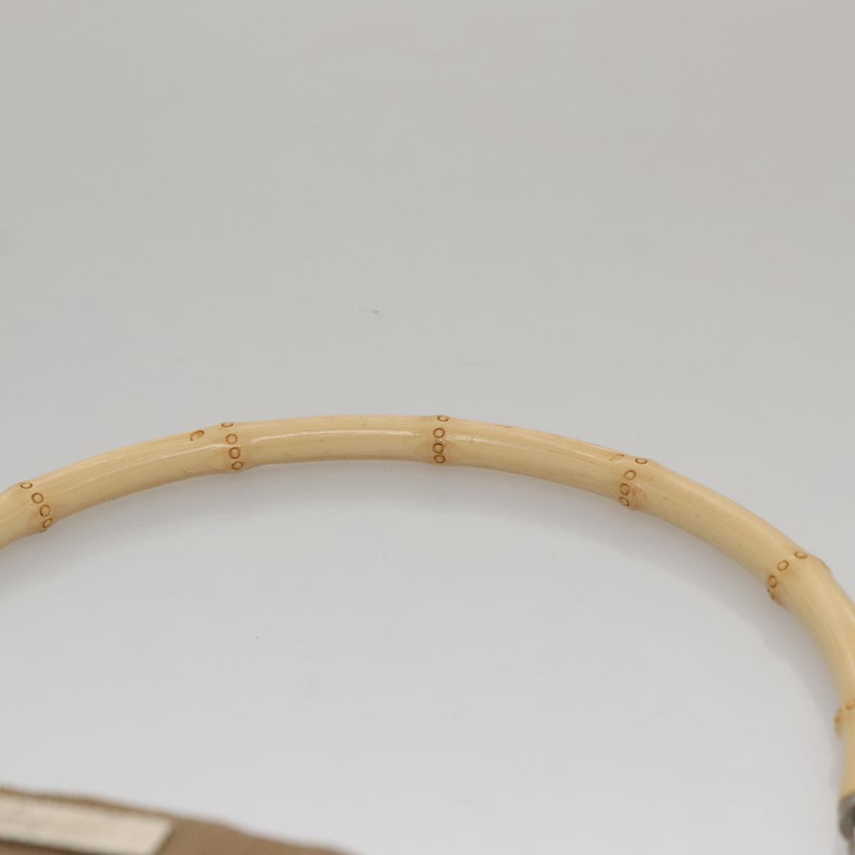 Gucci Bamboo Beige Canvas Shoulder Bag