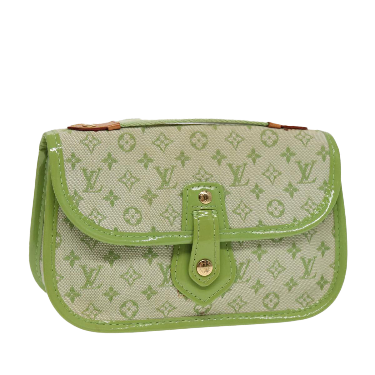 Louis Vuitton Marie Green Canvas Clutch Bag