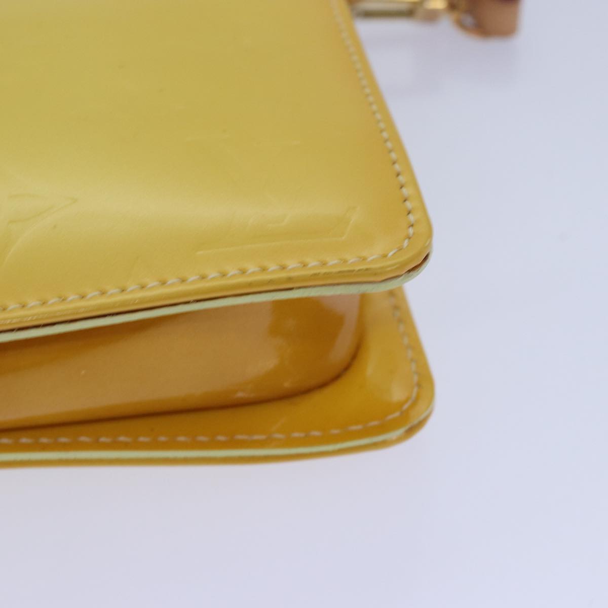 Louis Vuitton Lexington Yellow Patent Leather Clutch Bag
