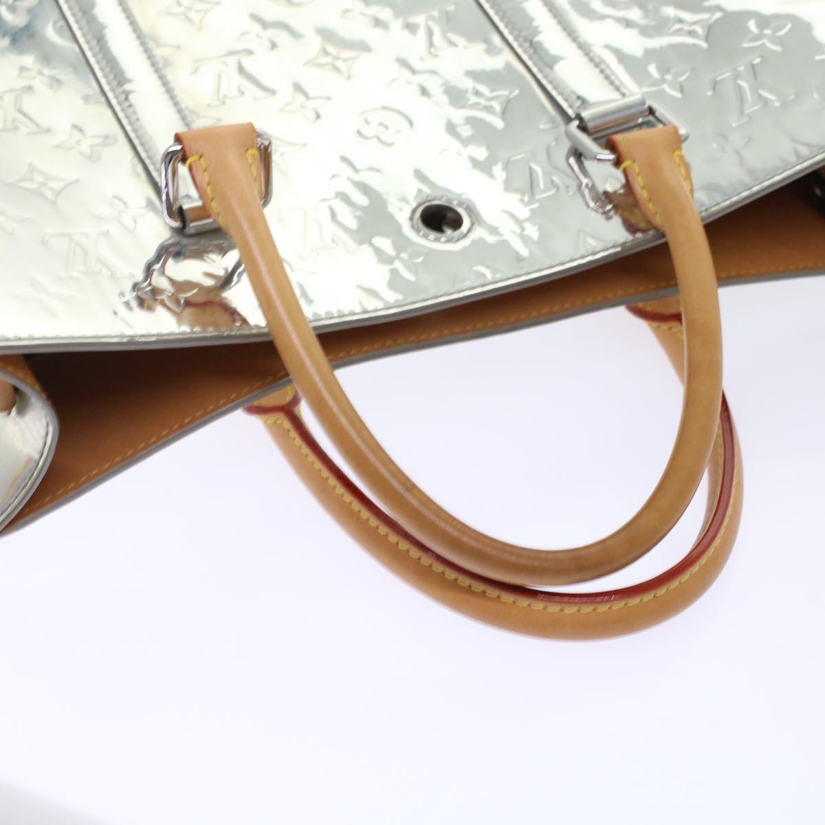 Louis Vuitton Sac Plat Silver Canvas Handbag