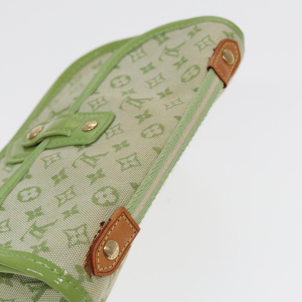 Louis Vuitton Marie Green Canvas Clutch Bag