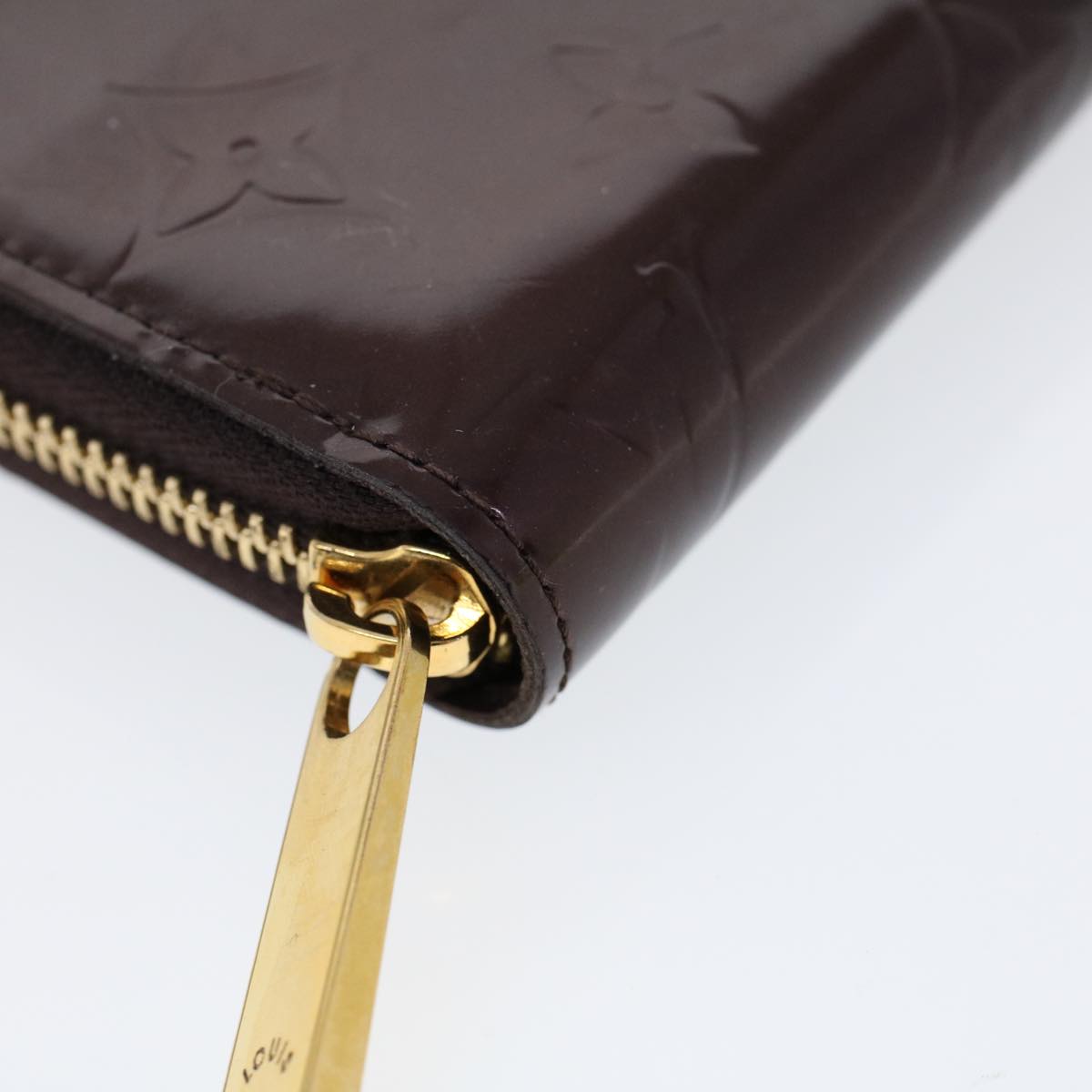 Louis Vuitton Portefeuille Zippy Burgundy Patent Leather Wallet