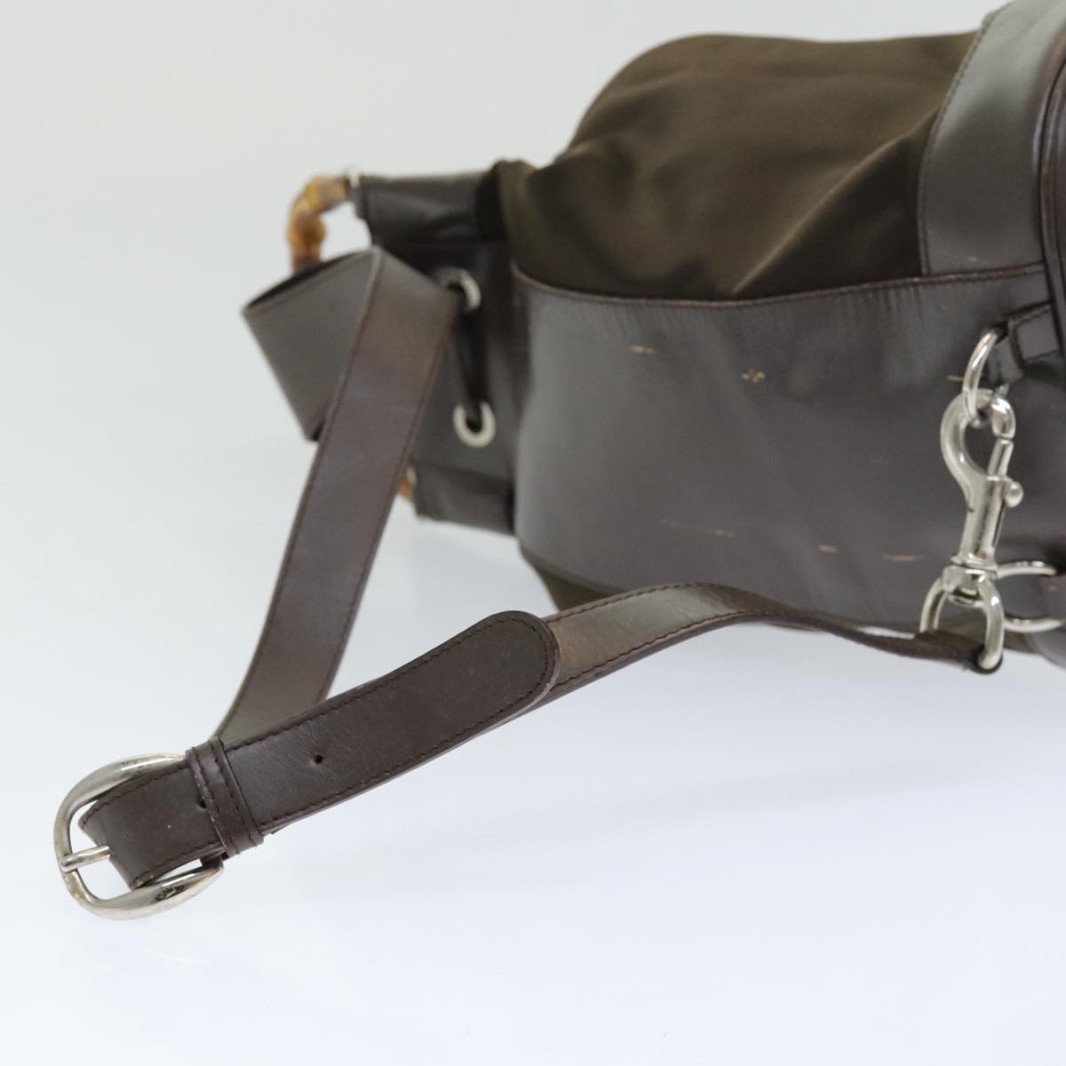 Gucci Bamboo Brown Synthetic Backpack Bag