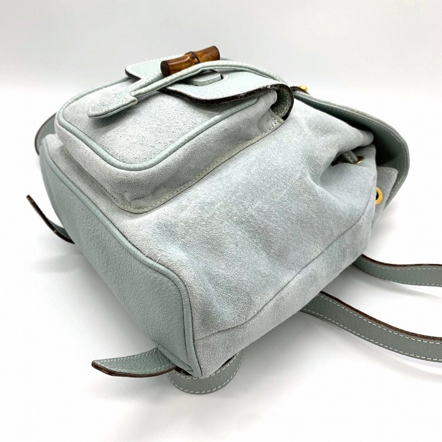 Gucci Blue Suede Leather Backpack