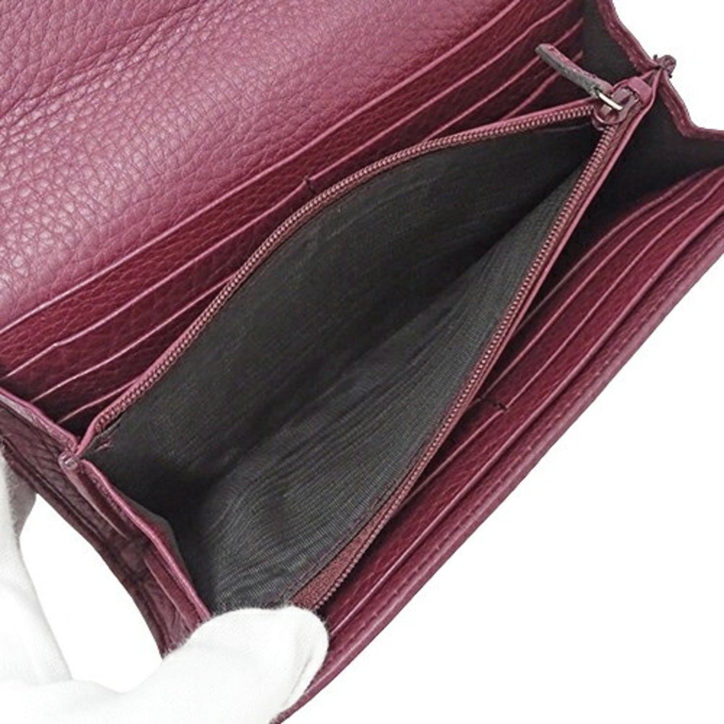 Gucci Wine Leather Long Wallet (Bi-Fold)