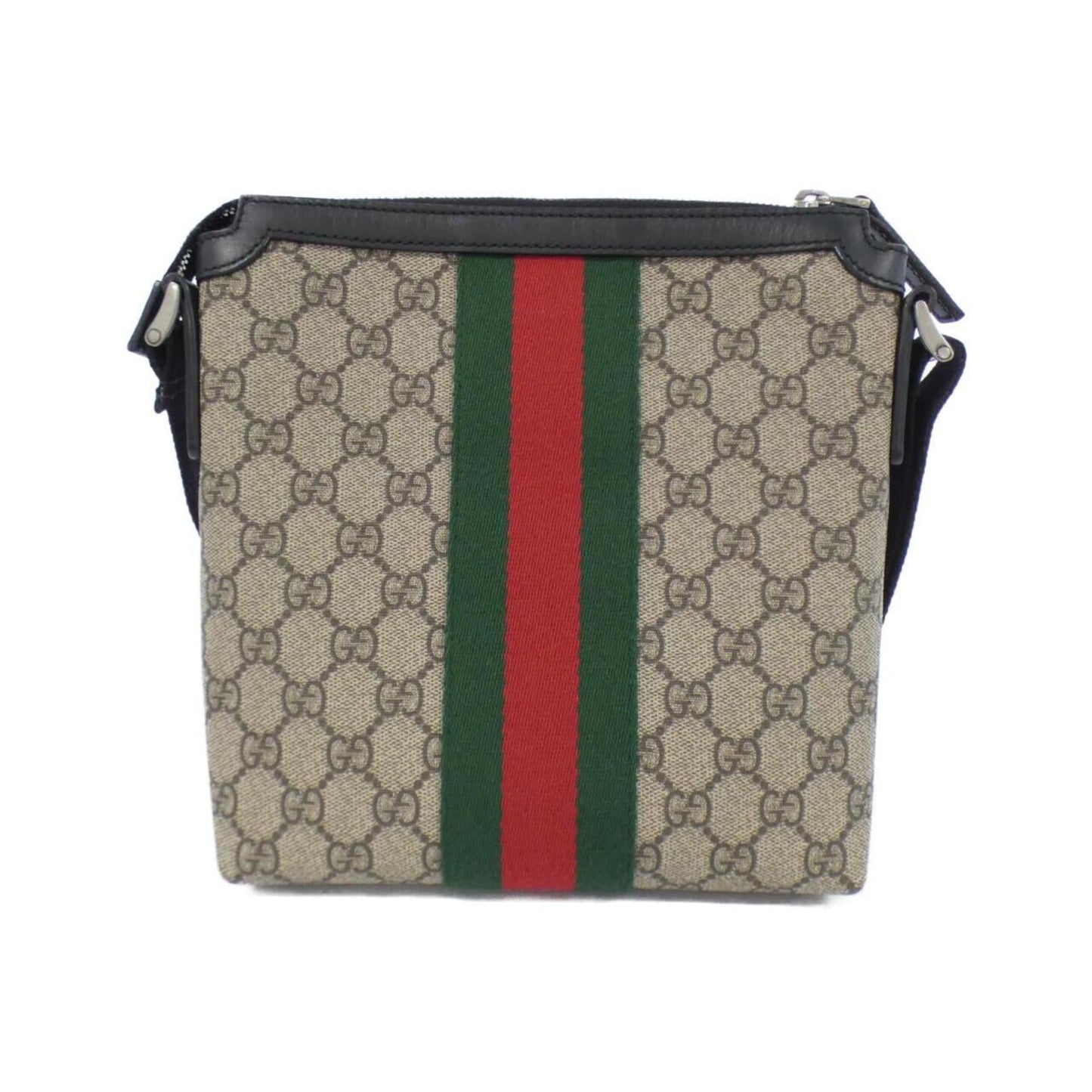 Gucci Beige Black Gg Supreme Shoulder Bag