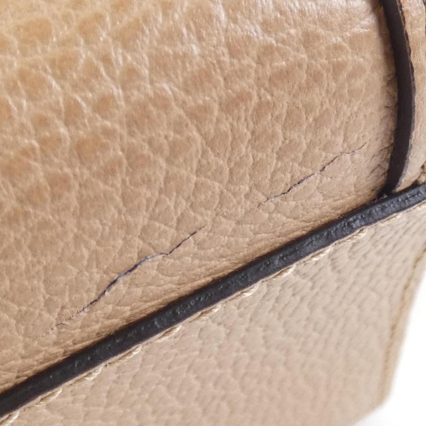 Gucci Beige Canvas Leather Tote Bag