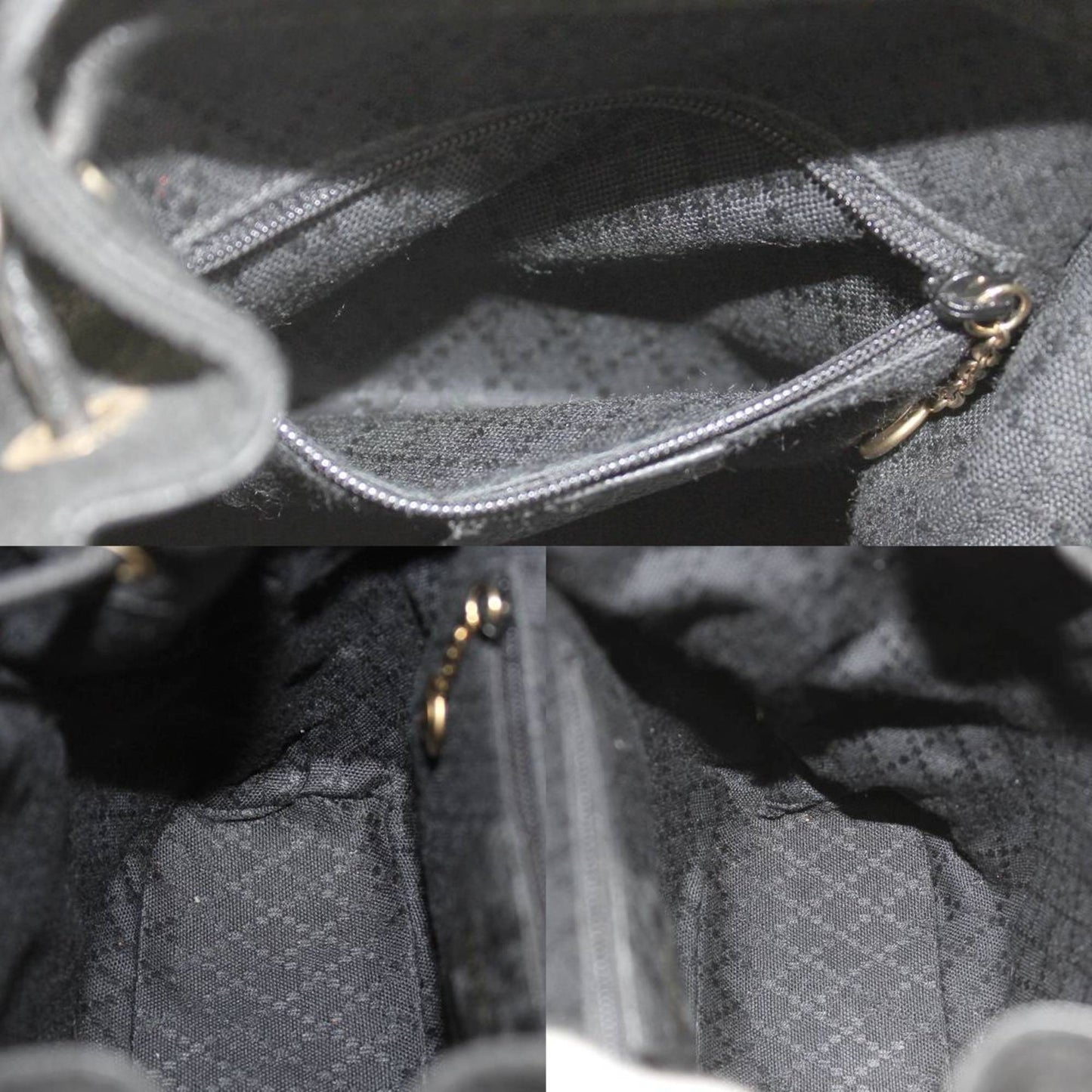 Gucci Bamboo Black Suede Leather Backpack