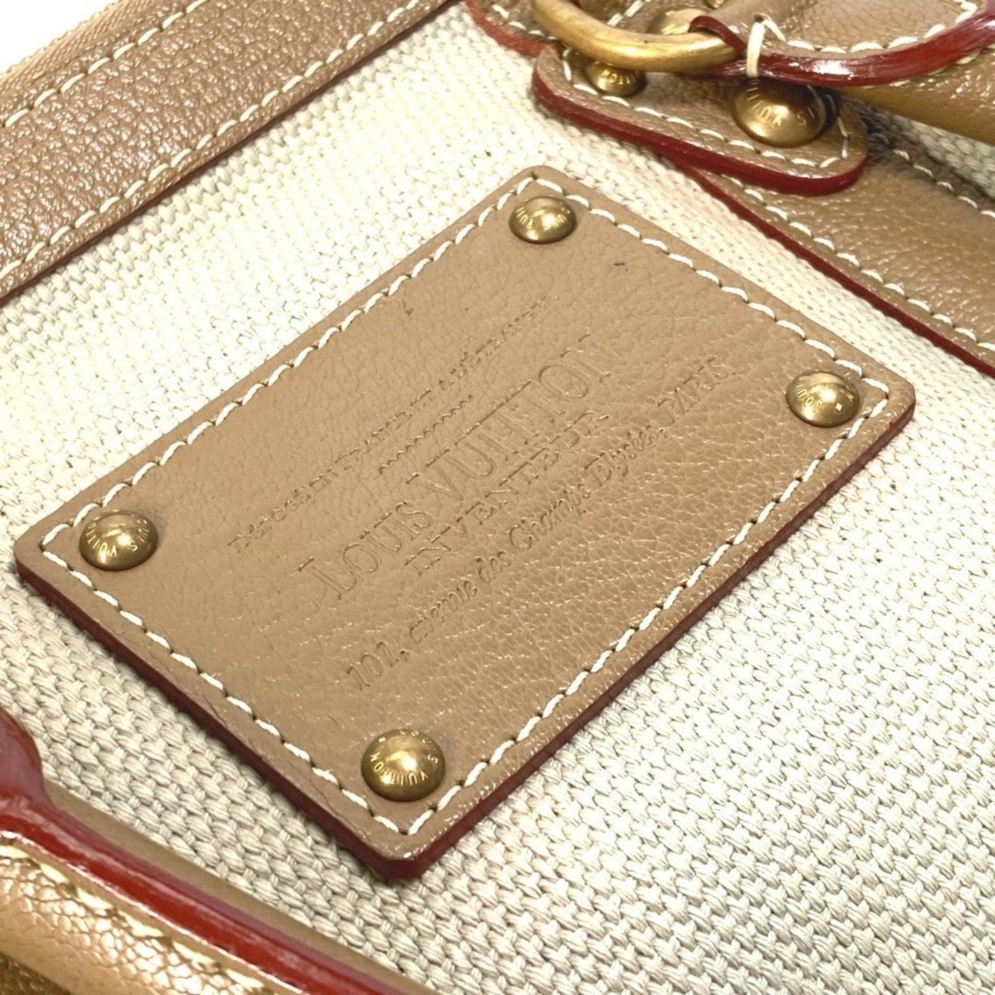 Louis Vuitton Beige Canvas Leather Handbag Shoulder Bag