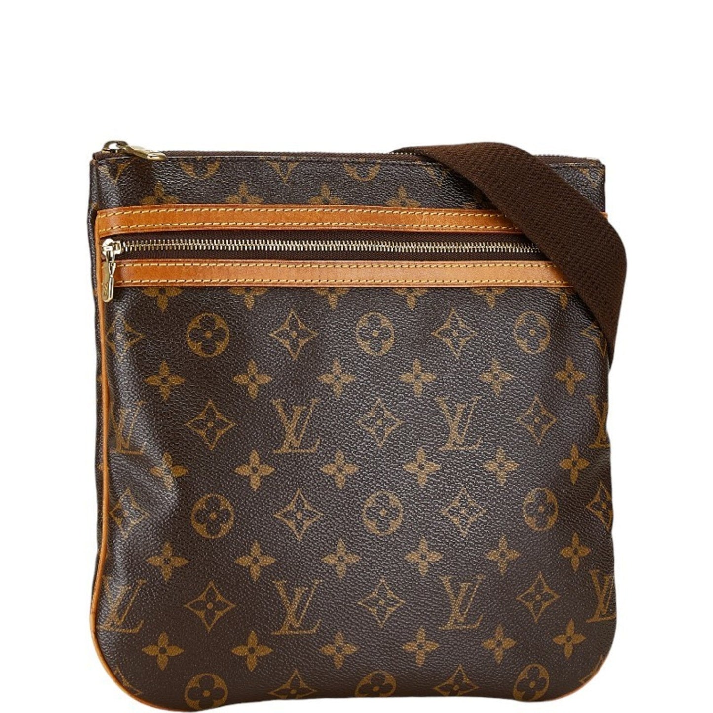 Louis Vuitton Brown Pvc Leather Pochette Shoulder Bag