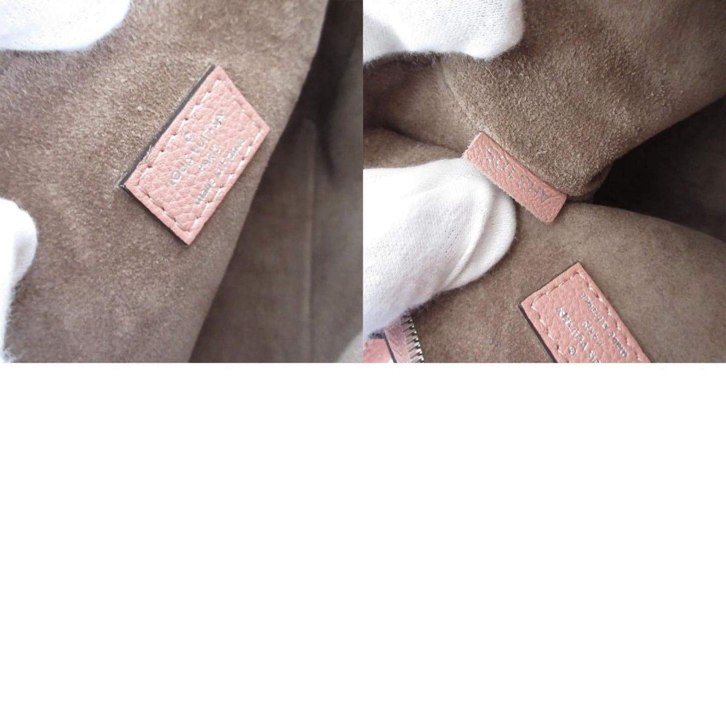 Louis Vuitton Pink Beige Leather Handbag Shoulder Bag