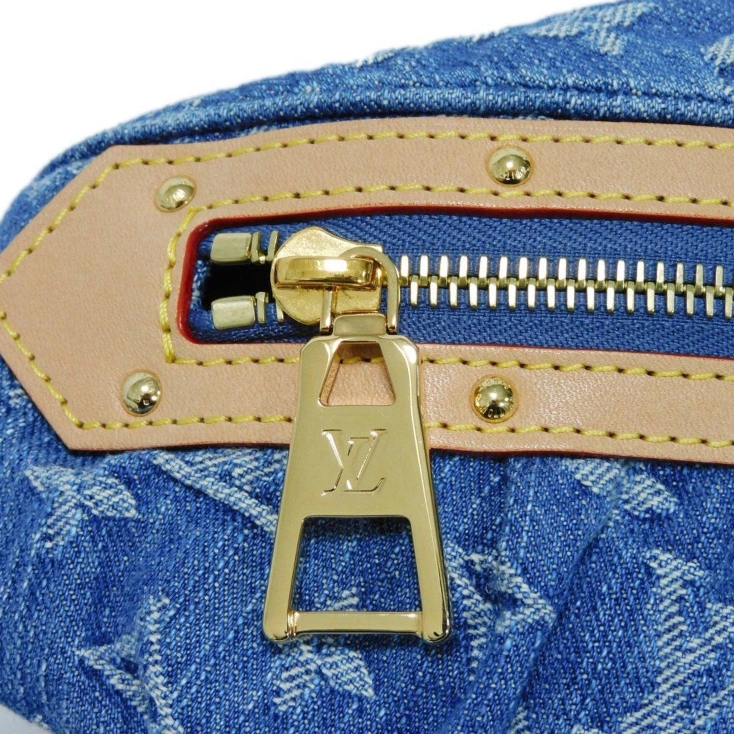 Louis Vuitton Blue Monogram Denim Canvas Leather Shoulder Bag Sling Bag