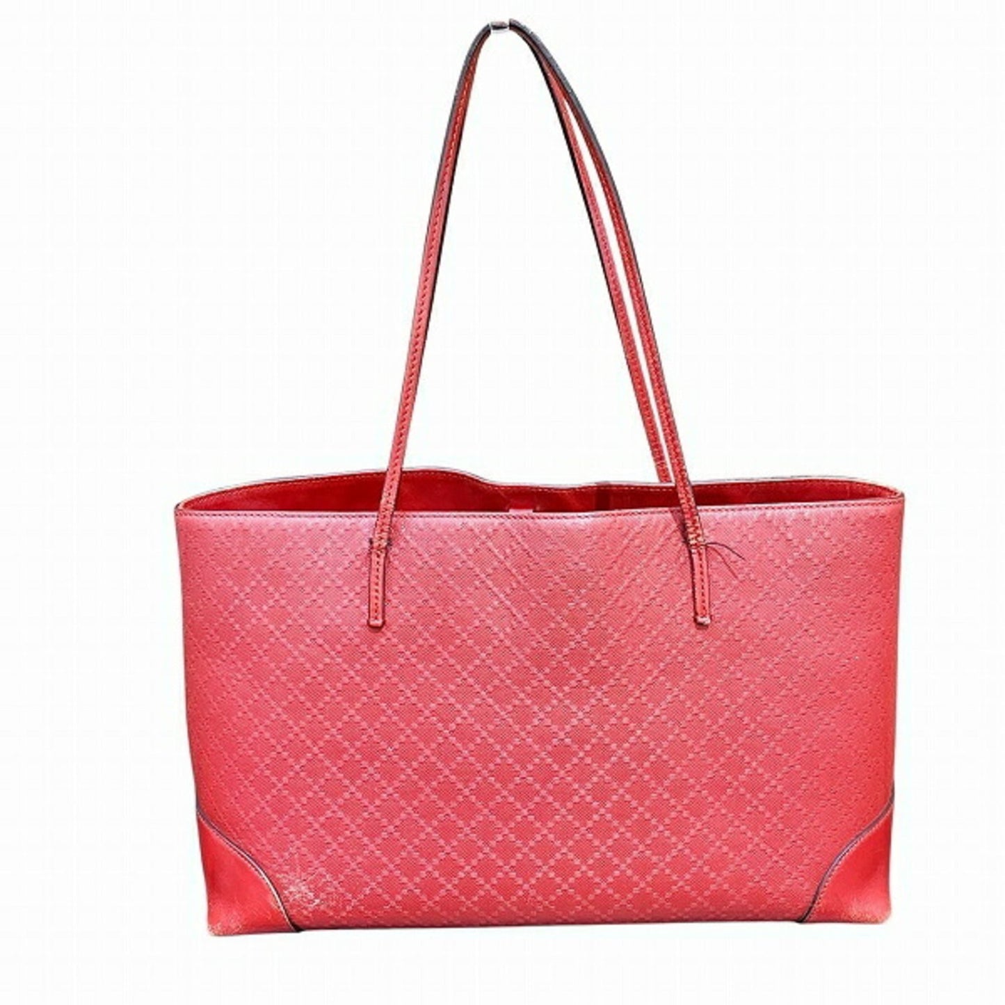 Gucci Diamante Red Color Leather Handbag Tote Bag