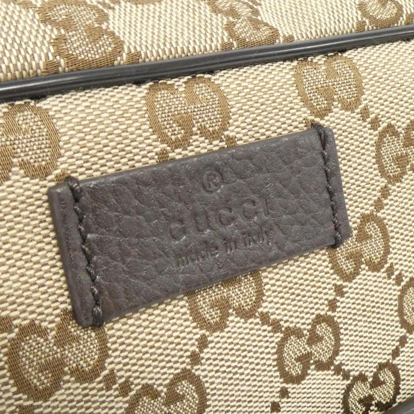 Gucci Beige Dark Brown Gg Canvas Shoulder Bag