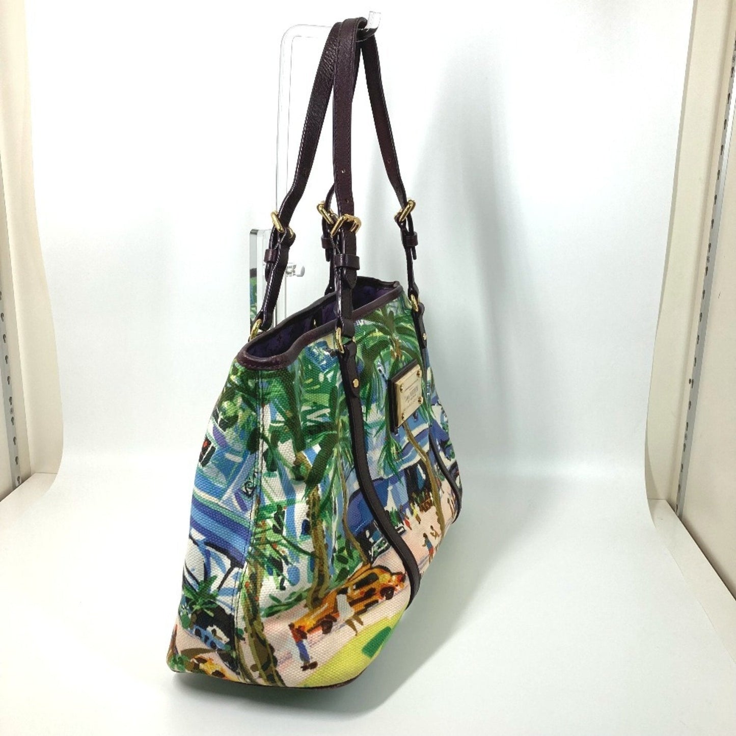 Louis Vuitton Green Multi-Color Canvas Leather Shoulder Bag Tote Bag