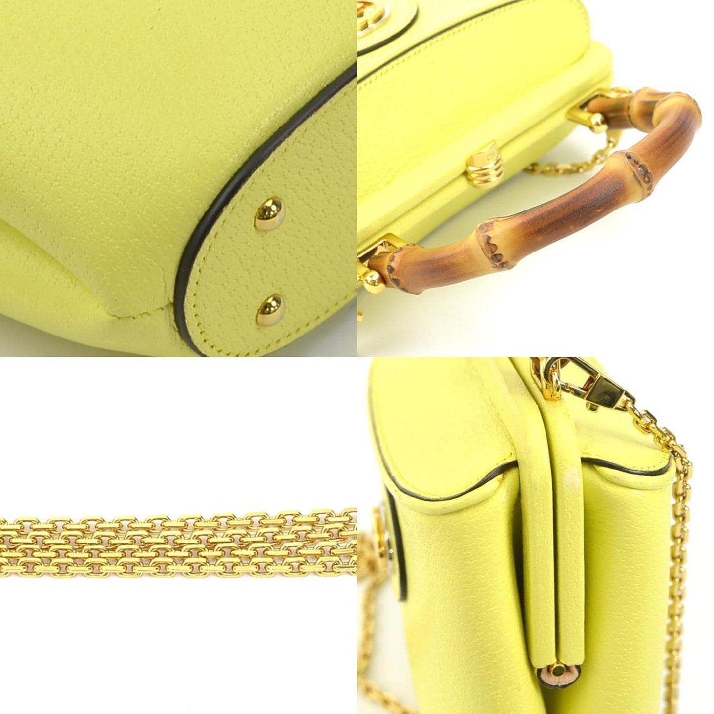 Gucci Yellow Leather Handbag Shoulder Bag