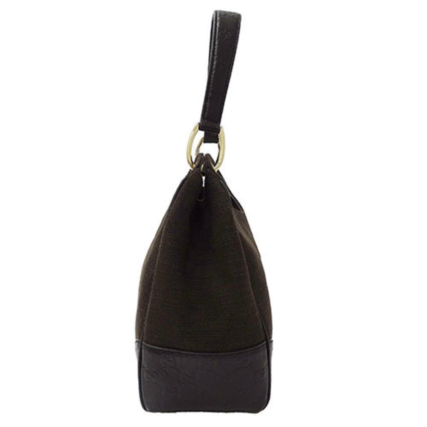 Gucci Dark Brown Canvas Leather Shoulder Bag